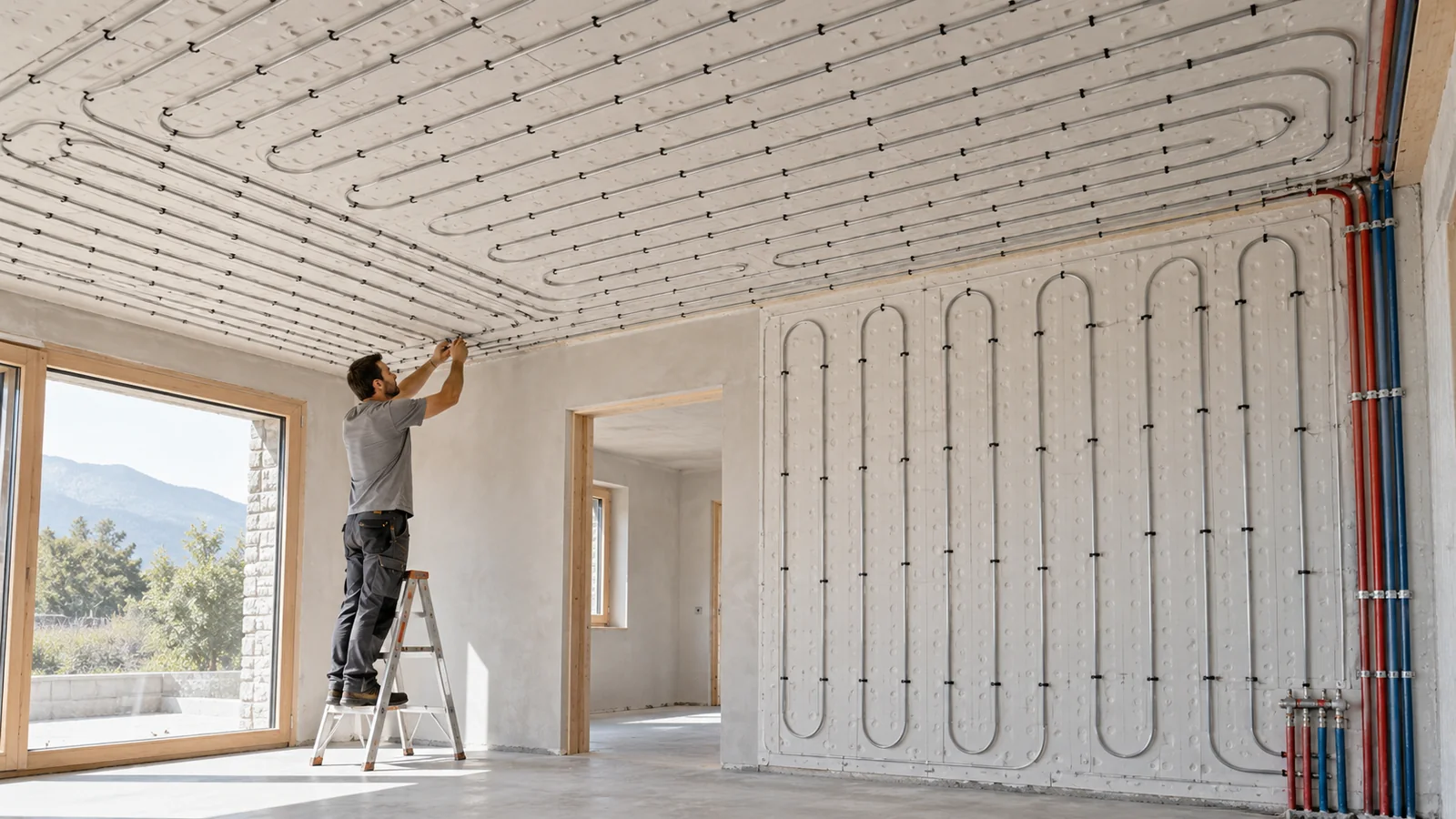 Installazione di un impianto radiante a parete e soffitto